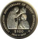 100 Dollars - Elizabeth II  (40th Anniversary of Coronation)