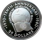 25 Dollars - Elizabeth II (Caribbean Development Bank)