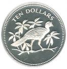 10 Dollars - Elizabeth II (Great Curassow; silver)