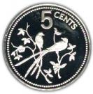5 Cents - Elizabeth II (Fork-tailed Flycatchers; Silver Proof Issue)