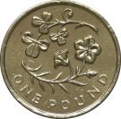 1 Pound - Elizabeth II (4th portrait; Flax and Shamrock)