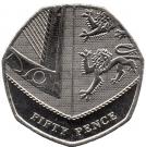 50 Pence - Elizabeth II (5th portrait; Royal Shield)