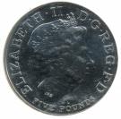 5 Pounds - Elizabeth II (4th portrait; XXX Olympiad, Countdown 1)