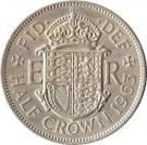 ½ Crown - Elizabeth II (1st portrait; no "BRITT:OMN")