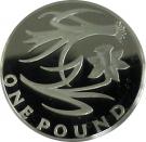 1 Pound - Elizabeth II (Leek and Daffodil; Silver Proof)