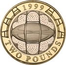 2 Pounds - Elizabeth II (4th portrait; Rugby World Cup)