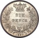 6 Pence - Victoria (1st portrait; 2nd type)