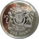 1 Pound - Elizabeth II (Royal Arms; Silver Proof)