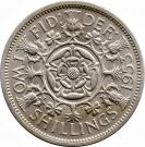 2 Shillings - Elizabeth II (1st portrait; with "BRITT:OMN")