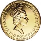 100 Pounds - Elizabeth II (3rd portrait; 1 oz Fine Gold)