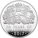 10 Pounds - Elizabeth II (Platinum Wedding; Silver Proof)