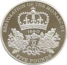 5 Pounds - Elizabeth II (Restoration of the Monarchy; Silver Piedfort)