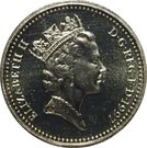 1 Pound - Elizabeth II (3rd portrait; English Lions)