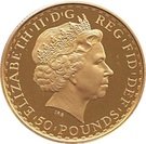 50 Pounds - Elizabeth II (4th portrait; 1/2 oz Fine Gold)