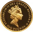 100 Pounds - Elizabeth II (3rd portrait; 1 oz Fine Gold)