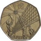 50 Pence - Elizabeth II (4th portrait; Volleyball)