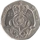 20 Pence - Elizabeth II (4th portrait; Tudor Rose)