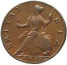 ½ Penny - George II