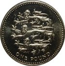 1 Pound - Elizabeth II (3rd portrait; English Lions)