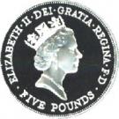 5 Pounds - Elizabeth II (Queen Mother; Silver Proof)