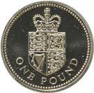 1 Pound - Elizabeth II (3rd portrait; Royal Shield)