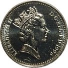 1 Pound - Elizabeth II (3rd portrait; Celtic Cross)