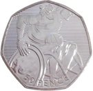50 Pence - Elizabeth II (Wheelchair Rugby; Silver)