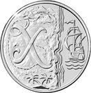 10 Pence - Elizabeth II (5th portrait; X - X Marks the Spot)