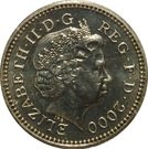 1 Pound - Elizabeth II (4th portrait; Welsh Dragon)