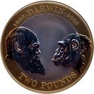 2 Pounds - Elizabeth II (Charles Darwin; Silver Proof)