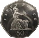 50 Pence - Elizabeth II (3rd portrait; large type, Silver Proof)