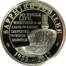 5 Pounds - Elizabeth II (Sapphire Jubilee; Silver Piedfort)