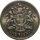 1 Pound - Elizabeth II (2nd portrait; Royal Arms)
