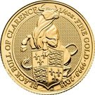 25 Pounds - Elizabeth II (1/4 oz Fine Gold; Black Bull of Clarence)
