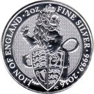 5 Pounds - Elizabeth II (2 oz Fine Silver; Lion of England)