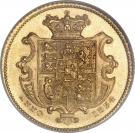 ½ Sovereign - William IV (small type)