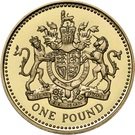 1 Pound - Elizabeth II (4th portrait; Royal Arms)