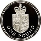 1 Pound - Elizabeth II (Royal Shield; Silver Piedfort)