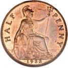 ½ Penny - George V (smaller portrait)