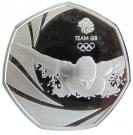 50 Pence - Elizabeth II (Team GB Olympics; Silver Piedfort)