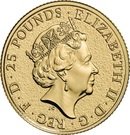 25 Pounds - Elizabeth II (1/4 oz Fine Gold; Red Dragon of Wales)