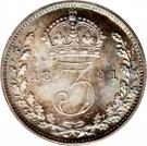 3 Pence - Victoria (2nd portrait; incl. Maundy)