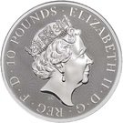 10 Pounds - Elizabeth II (10 oz Fine Silver; Griffin of Edward III)