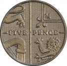 5 Pence - Elizabeth II (4th portrait; Royal Shield, non-magnetic)
