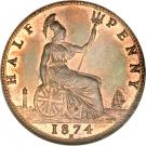 ½ Penny - Victoria (2nd portrait)