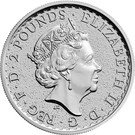 2 Pounds - Elizabeth II (1 oz Fine Silver; Year of the Rooster)