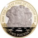 2 Pounds - Elizabeth II (Great Fire of London; Silver Piedfort)