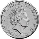 5 Pounds - Elizabeth II (2 oz Fine Silver; Red Dragon of Wales)