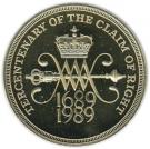 2 Pounds - Elizabeth II (3rd portrait; Claim of Right)