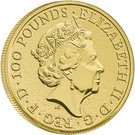 100 Pounds - Elizabeth II (1 oz Fine Gold; Red Dragon of Wales)